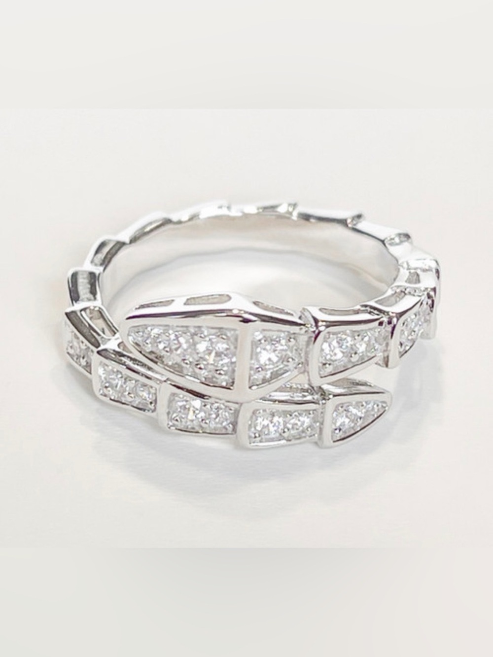 Silver Pave Spiral Crystal Ring - Women's Fashion